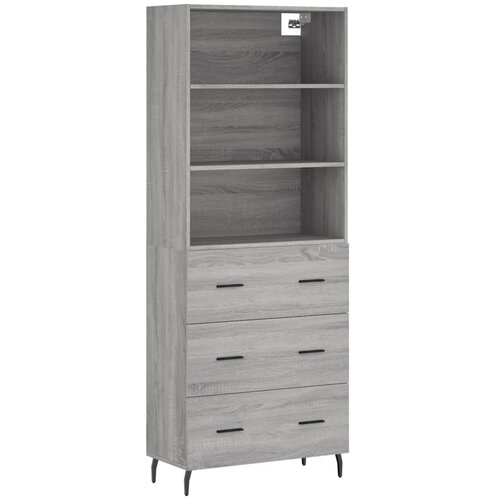Maison Chic Visoka Komoda - Predalnik siva sonoma 69,5x34x180 cm inženirski les, (21719698) Slike