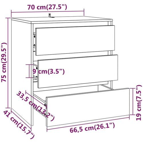 VidaXL Komoda boja sivog hrasta sonome 70 x 41 x 75 cm od iverice Slike