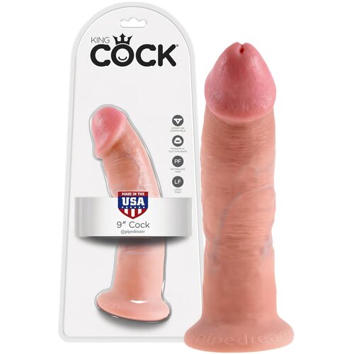 King Cock 9 - realističan dildo s vakuumskim čašicama (23 cm) - prirodan Cijene