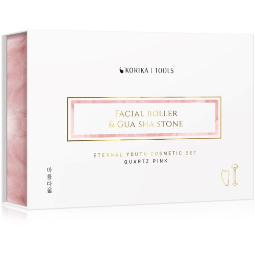KORIKA Tools Face Roller &amp;amp; Gua Sha valjak za masažu za lice i pomagalo za masažu Quartz Pink Slike