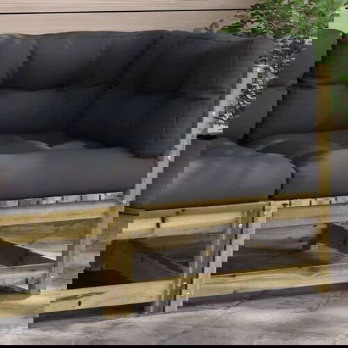  Kutna vrtna sofa s jastucima od impregnirane borovine Slike