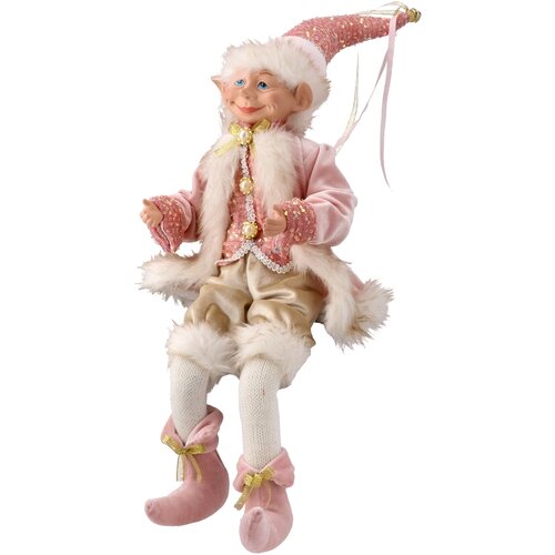 Festa Ralphie, novogodi&scaron;nja dekoracija, patuljak, roze, 43cm Cene