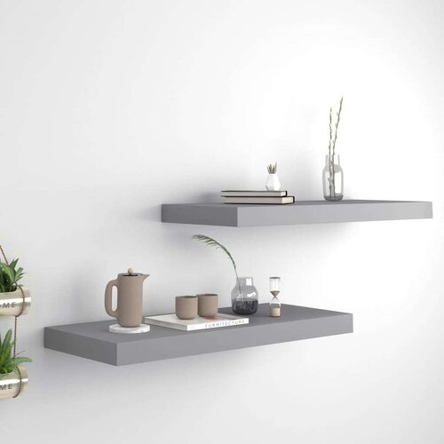 vidaXL plutajuće zidne police 2 kom sive 60 x 23,5 x 3,8 cm MDF Cijene