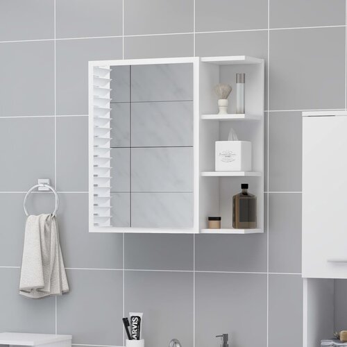VidaXL Kupaonski ormarić s ogledalom bijeli 62,5x20,5x64 cm od iverice Slike