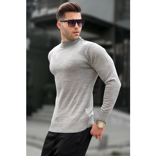 Madmext Sweater - Gray - Slim fit Slike