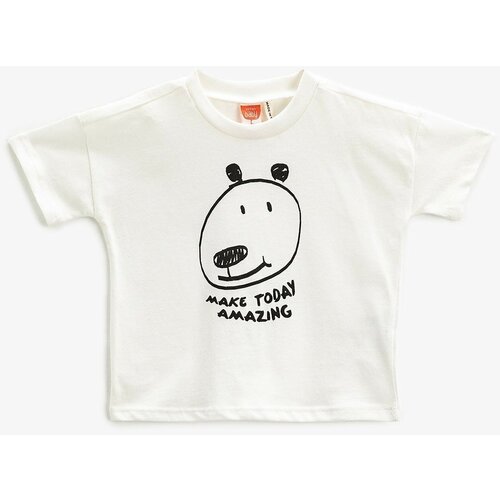 Koton Baby Boy Crew Neck Dog Printed Short Sleeve T-Shirt 3smb10237tk Slike