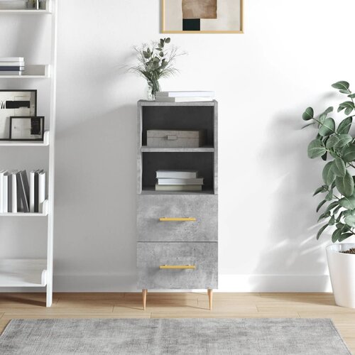 VidaXL Komoda siva boja betona 34 5x34x90 cm od konstruiranog drva Slike