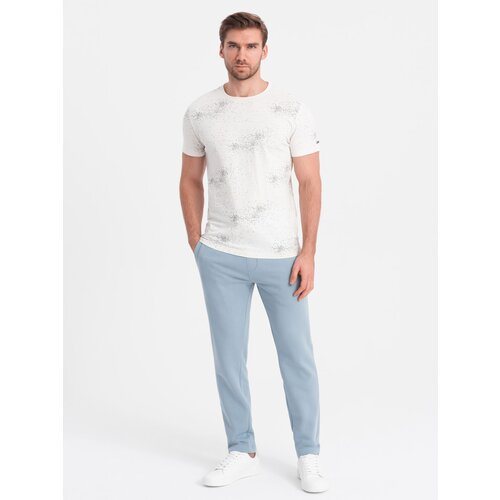 Ombre Men's sweatpants with unlined leg - light blue Cene