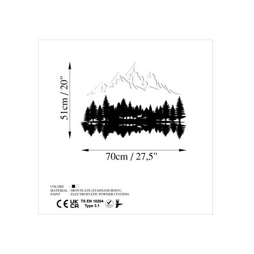 Wallity and mountain - 12 black white decorative metal wall accessory Cene