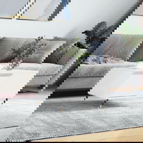 VidaXL Klubska mizica visok sijaj bela 55x55x36,5 cm inženirski les Slike
