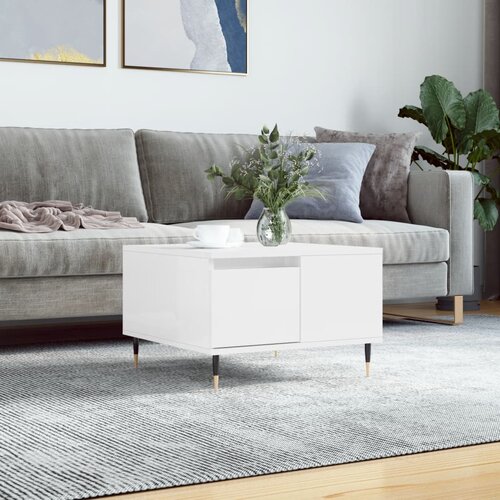 VidaXL Stolić za kavu sjajni bijeli 55x55x36 5 cm konstruirano drvo Slike