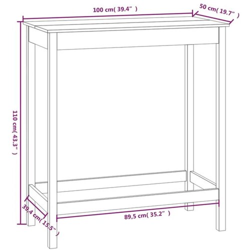  Barski stol 100 x 50 x 110 cm od masivne borovine Slike