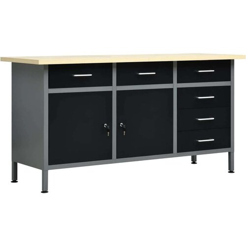 vidaXL Radni stol crni 160 x 60 x 85 cm čelični Cijene