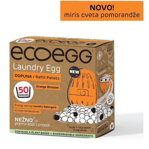 Ecoegg 2u1 dopuna za deterdžent i omekšivač za veš, miris cveta pomorandže-50 pranja Slike