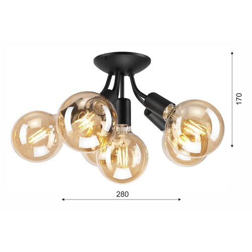 LAMKUR Prislonjen luster VIGGO 6xE27/60W/230V Cene