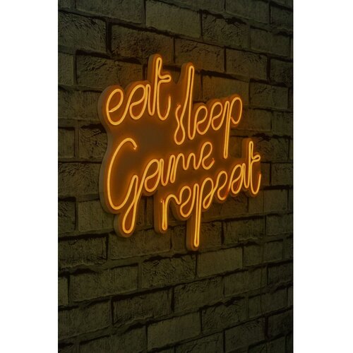 Wallity Dekorativna plastična LED rasveta eat sleep game repeat Yellow Cene