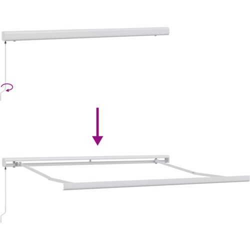 VidaXL Ručno uvlačiva tenda crvena i bijela pruga 300x250 cm Slike