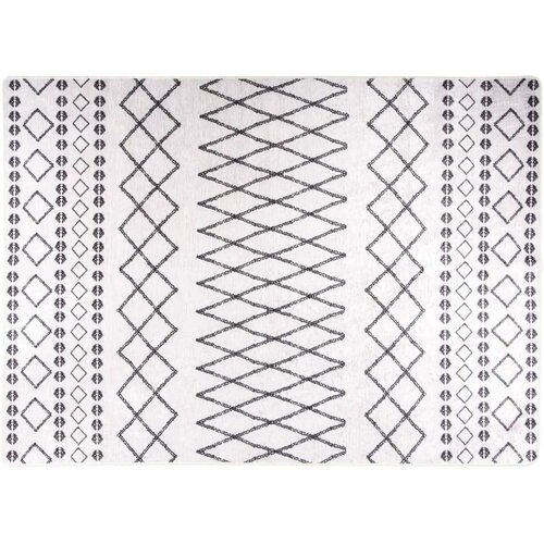 vidaXL perivi tepih 120 x 180 cm crno-bijeli protuklizni Cene