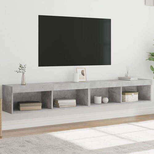  The Living Store TV omarica z LED lučkami 2 kosa betonsko siva 100x30x30 cm - TV Omarica, (21508265) Slike