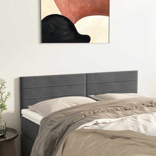  Uzglavlja tamnosiva 144x5x78/88 cm baršunasta Cene