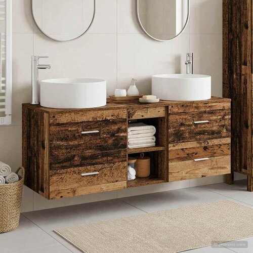  Set namje&scaron;taja za kupaonicu 3 kom. Staro drvo Smeđa 49.5 x 44.5 x 65.5 cm Cijene