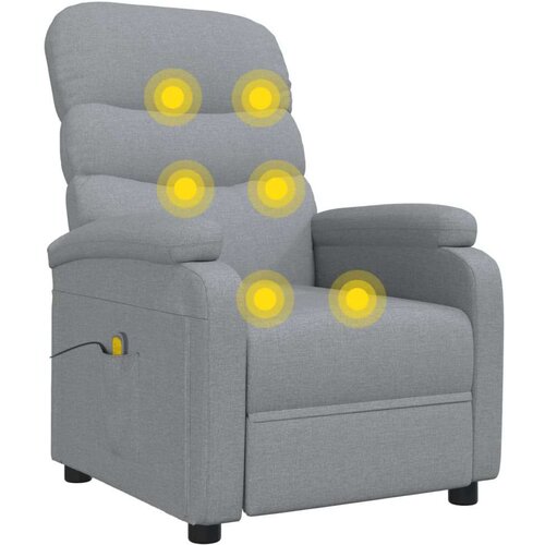  Masažna fotelja od tkanine svjetlosiva Slike