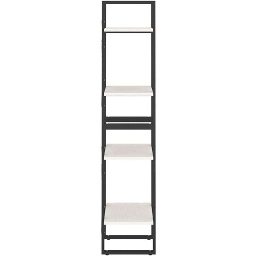VidaXL Knjižna omara 4-nadstropna bela 40x30x140 cm trdna borovina Slike