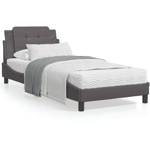 vidaXL Okvir za krevet s uzglavljem sivi 90x190 cm od umjetne kože Cene