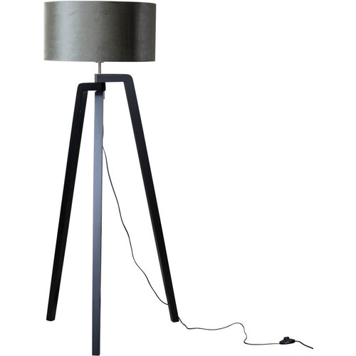 QAZQA Vloerlamp zwart met velours kap groen 50cm - Puros Cene