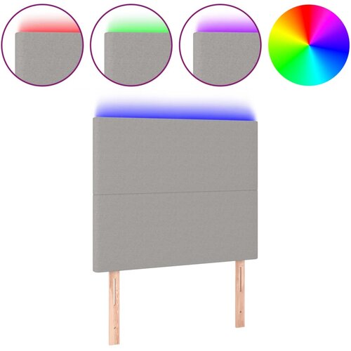 Maison Chic led posteljno vzglavje - vzglavna omarica - nočna omarica svetlo sivo 100x5x118/128 cm blago, (21709058) Slike