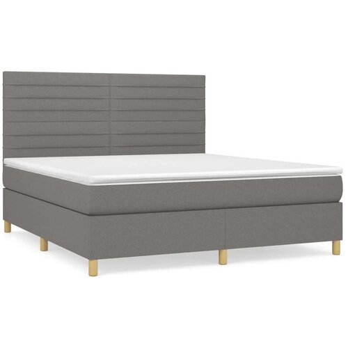vidaXL Box spring postelja z vzmetnico temno siva 180x200 cm blago Cene