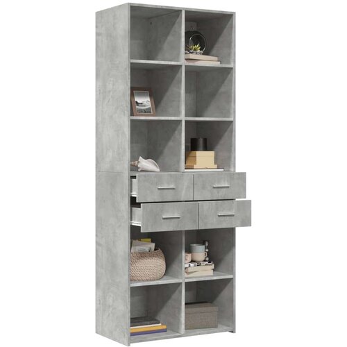VidaXL Visoka komoda boja betona 70x42,5x185 cm od konstruiranog drva Slike
