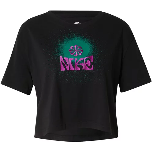 Nike Sportswear Majica smaragd / neonsko lila / črna / bela