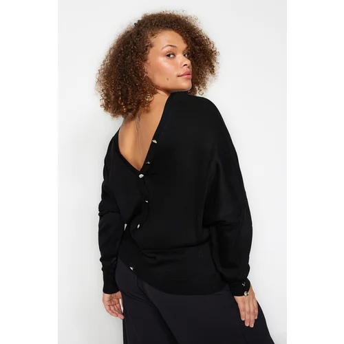 Trendyol Curve Black Back Detailed Knitwear Sweater