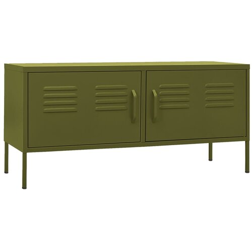 Maison Chic TV omarica - TV enota - Televizijska omarica olivno zelena 105x35x50 cm jeklo, (21702421) Cene
