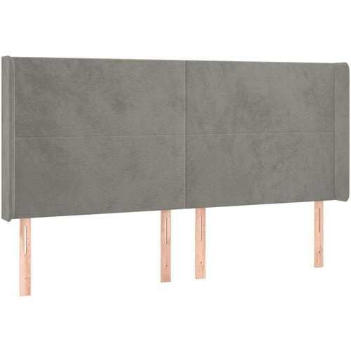  Uzglavlje s u&amp;scaron;ima svjetlosivo 163x16x118/128 cm bar&amp;scaron;unasto Slike