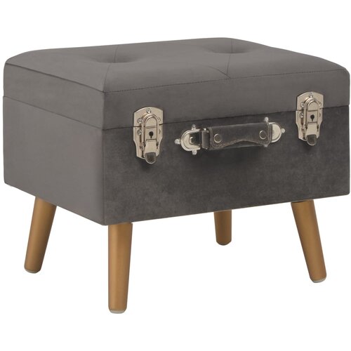 The Living Store Stolček s prostorom za shranjevanje 40 cm siv žamet - Stolček, (21482121) Slike