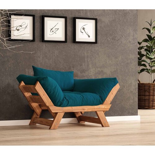 Hanah home Vrtna sofa sa jednim sedi&scaron;tem i jastukom, Tikovina-petrolej Cijene