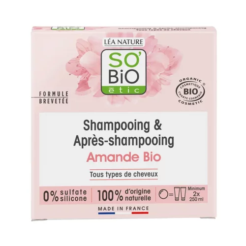 SO’BiO étic 2v1 trdi šampon in balzam za lase z mandlji