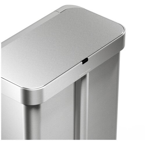 Simplehuman Jeklen ko&amp;scaron; za smeti 34+24 l za ločevanje odpadkov/brezstični v srebrni barvi Dual Sensor &amp;ndash; Slike