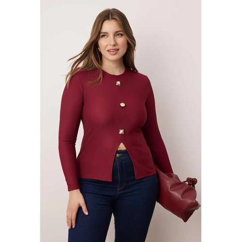 Trendyol Ženska bluza Tbbaw26Af00078, Bordo Cene