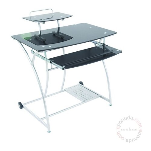 Arti kompjuterski sto D-026 Stakleni-crni 800x700x900 mm Slike