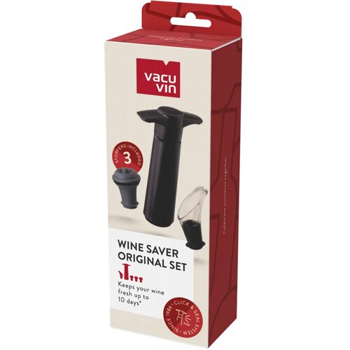 VACUVIN Wine Saver Original Set Black 09846606 Slike