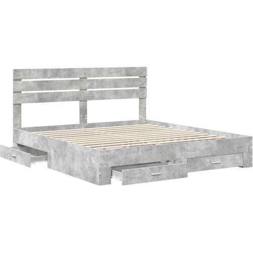  Krevetna konstrukcija s ladicama Betonski sivi 180 x 200 cm Slike