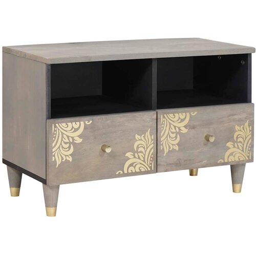 TV ormar s ladicama Siva 70 x 33 x 46 cm Čvrsto drvo manga Cene