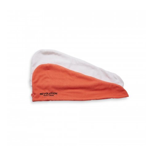 Revolution Haircare pripomoček za sušenje las (2 kosa) - 2pk Microfibre Hair Wrap White/Coral Cene
