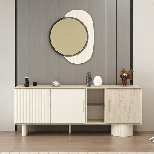 Hanah home komoda Valento 20670, 208 cm, Moonstone / travertin Cene