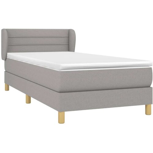 VidaXL Box spring krevet s madracem svjetlosivi 90x190 cm od tkanine Slike