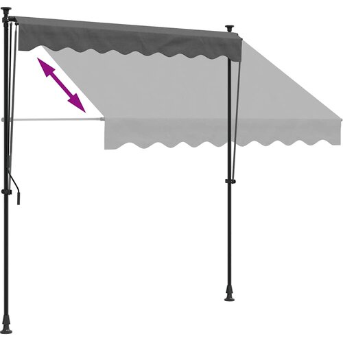 Tenda na uvlačenje antracit 200 x 150 cm od tkanine i čelika Slike