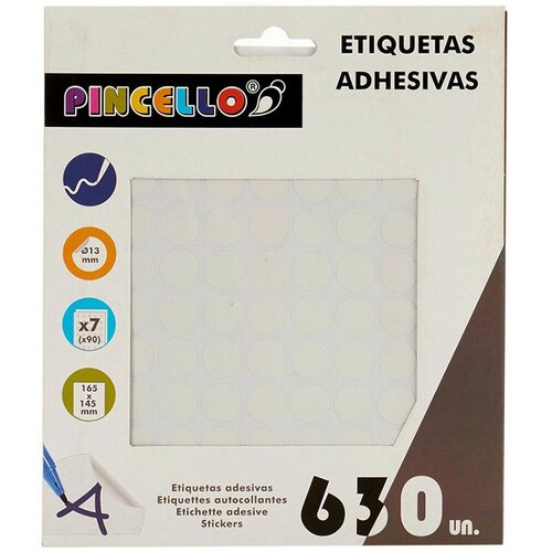  Samolepilne etikete Pincello Bela &amp;Oslash; 13 mm 17 x 4 x 19 cm (12 kosov) Slike